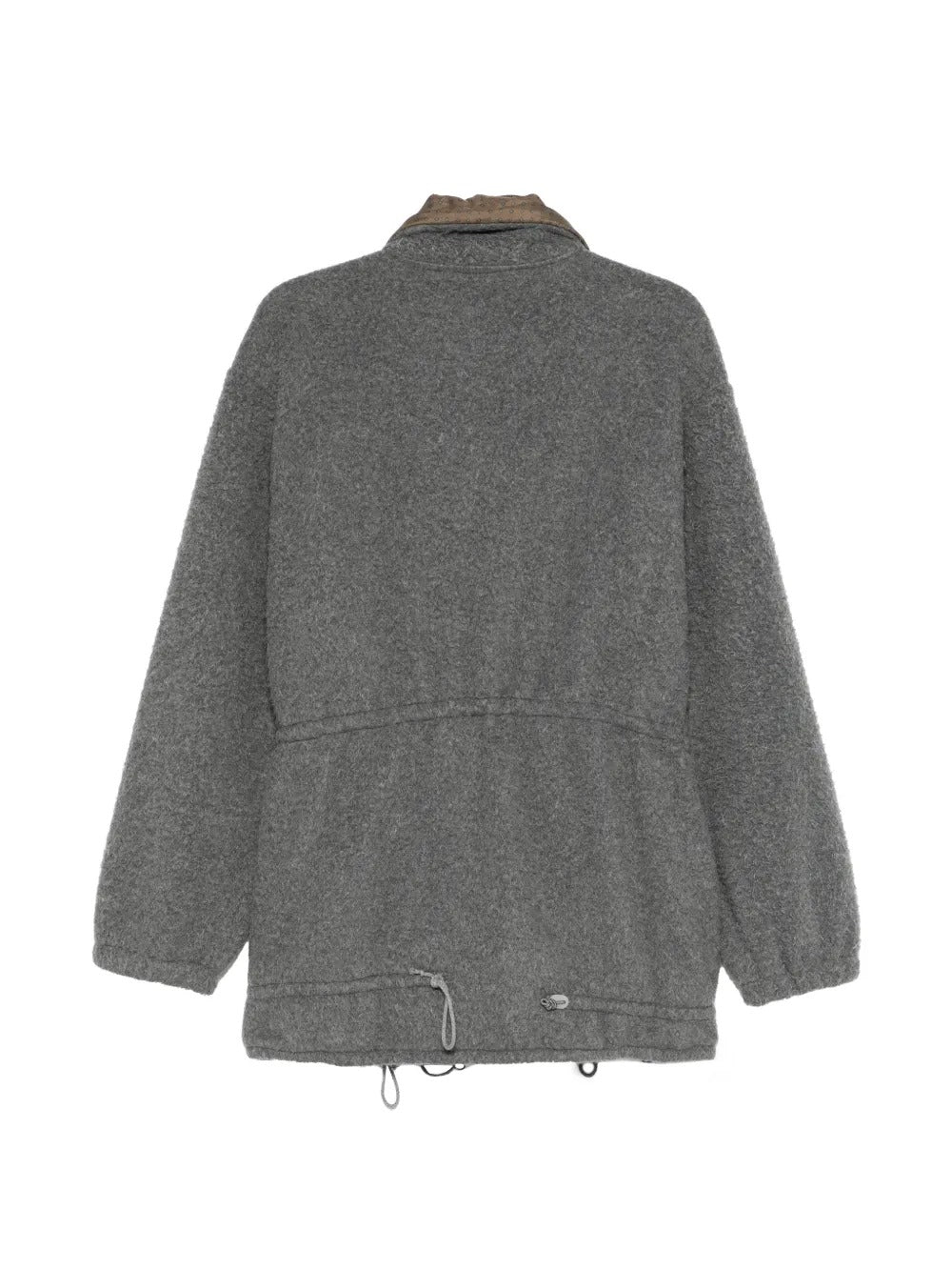Grey jackets, back view