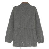 Grey jackets, back view
