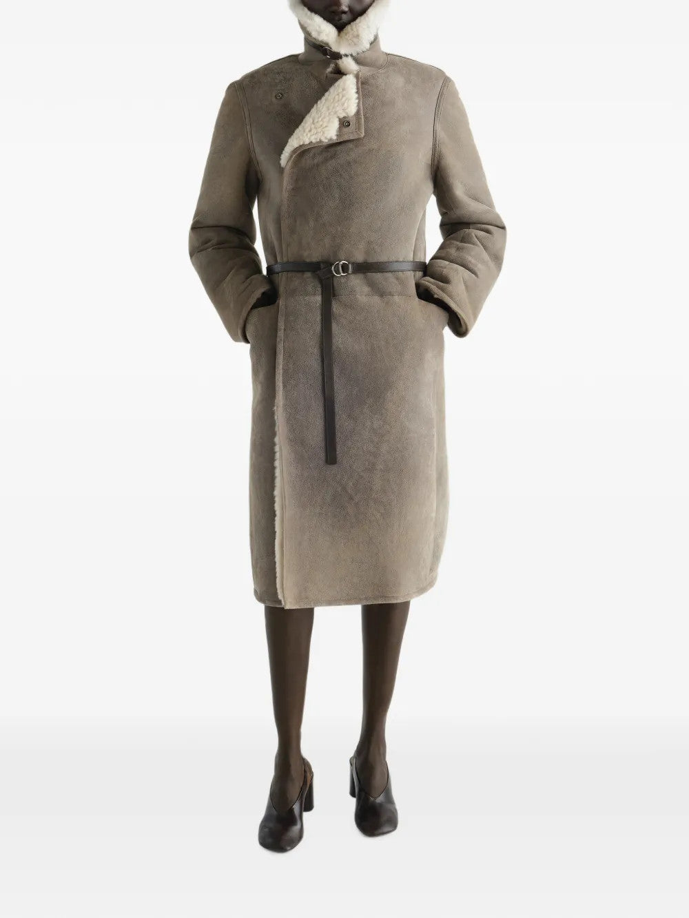 Tan jacket, front view