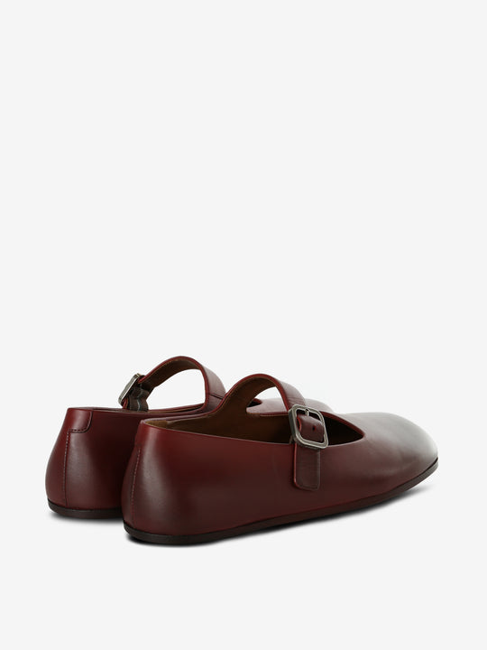 Brown shoes, back view