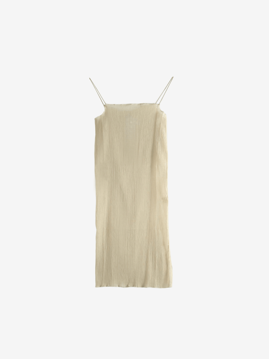 Tan dresses, front view