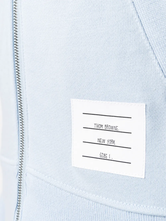 Close up of blue coat,showing texture of the cotton fabric