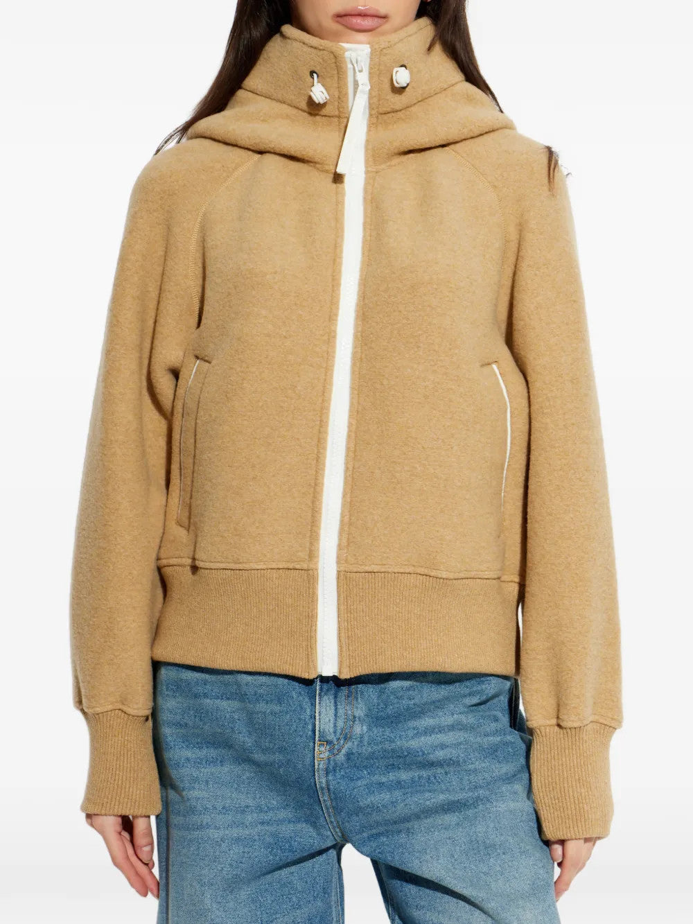 Brown jacket, full body view
