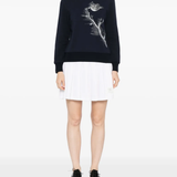 Navy sweats-hoodies, full body view