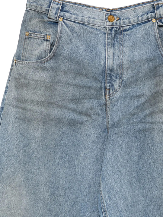 Blue pants, front view