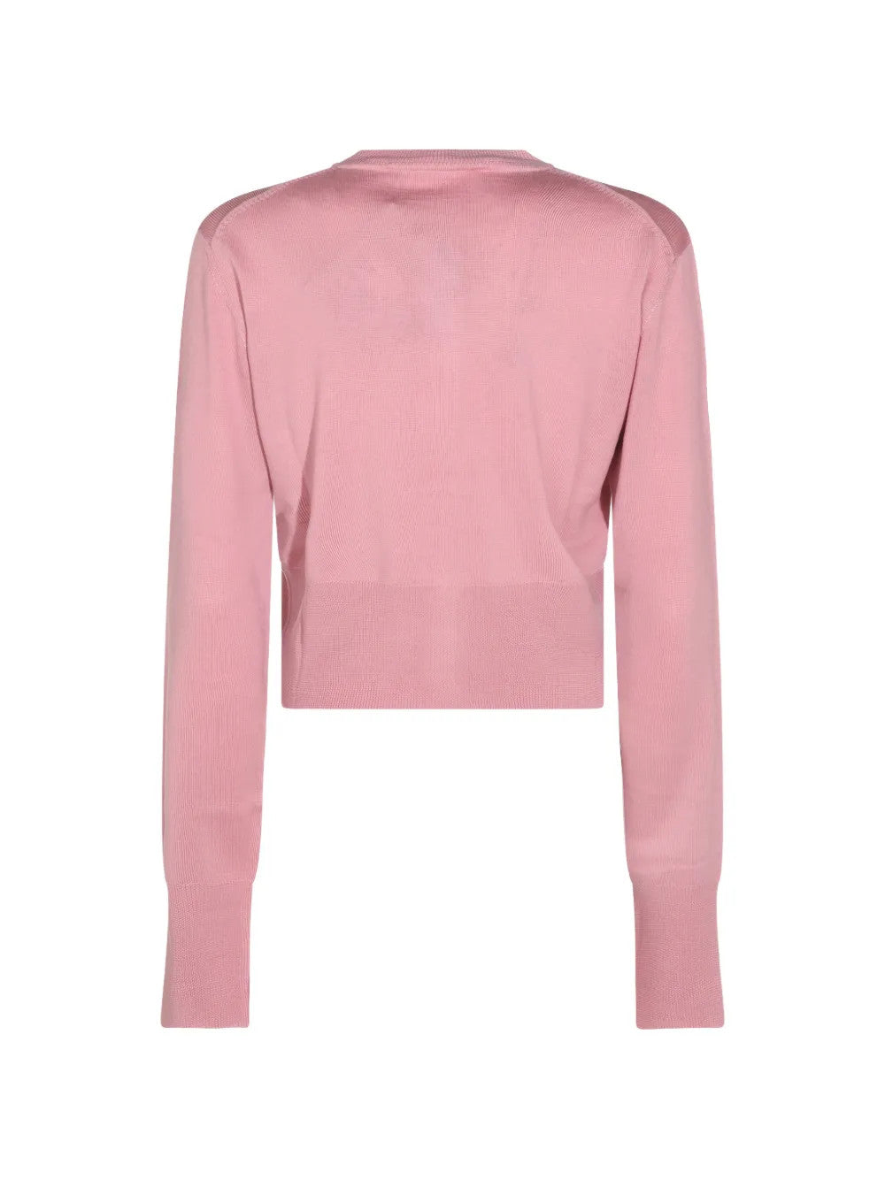 Pink knitwear, back view
