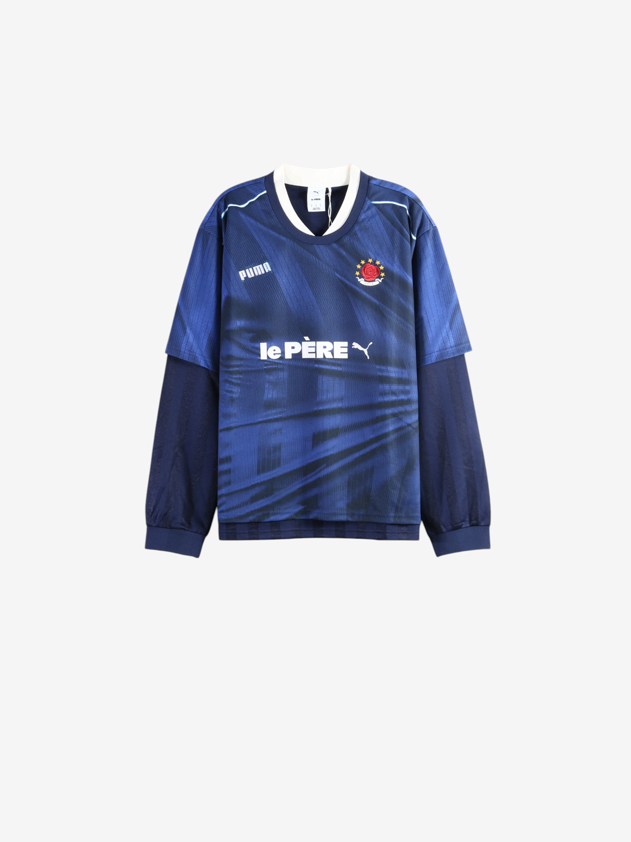 Navy top, front view