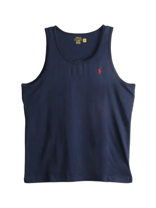 Blue top, front view
