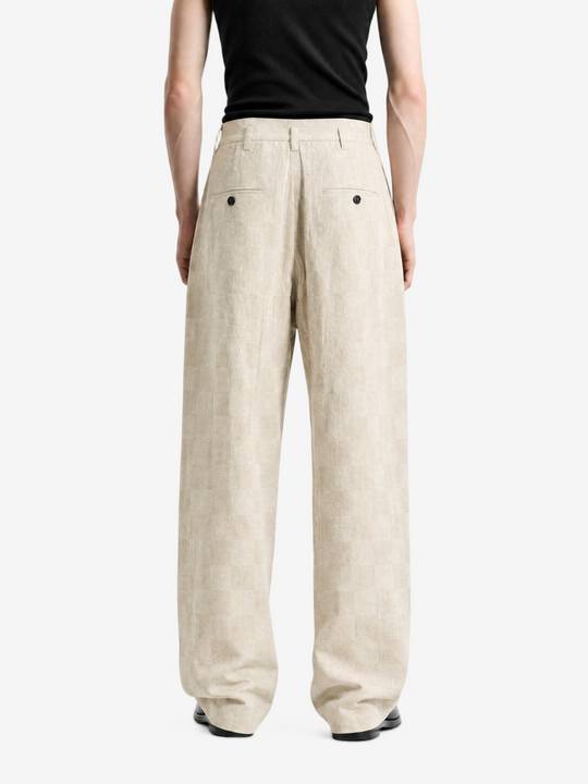 Tan pants, full body view