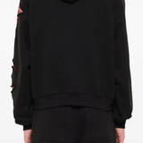 Black hoodie, full body view