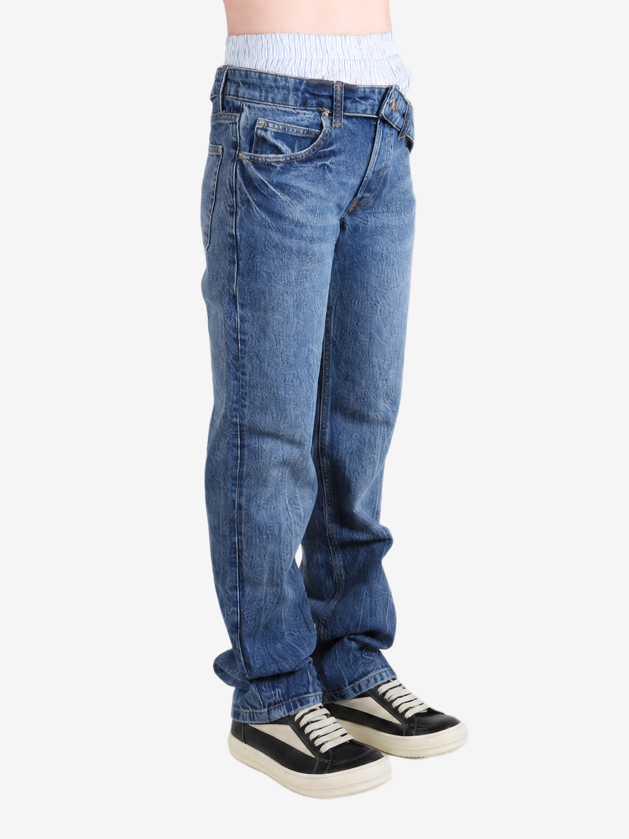 Blue jeans, full body view