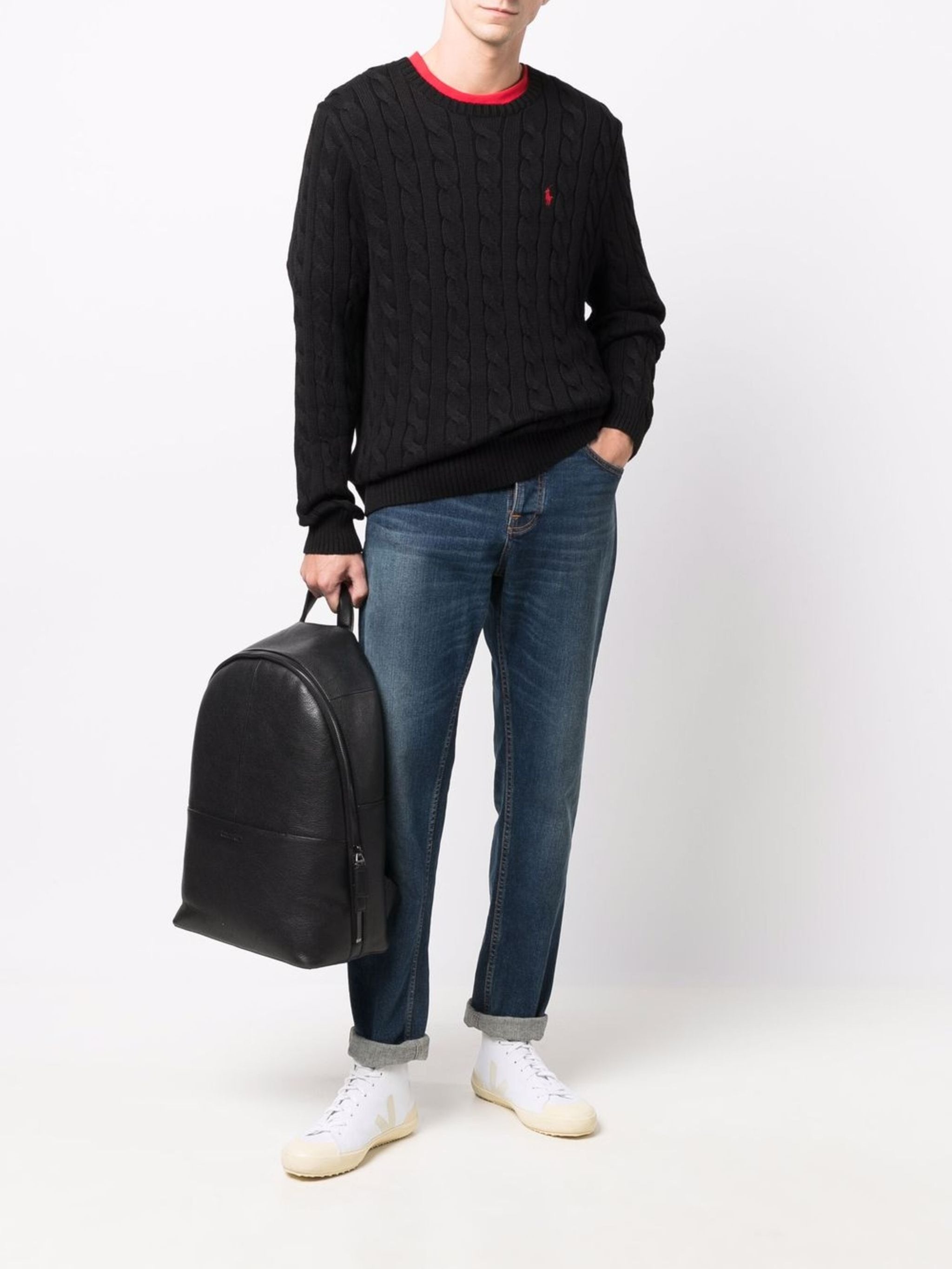 Black sweater, full body view