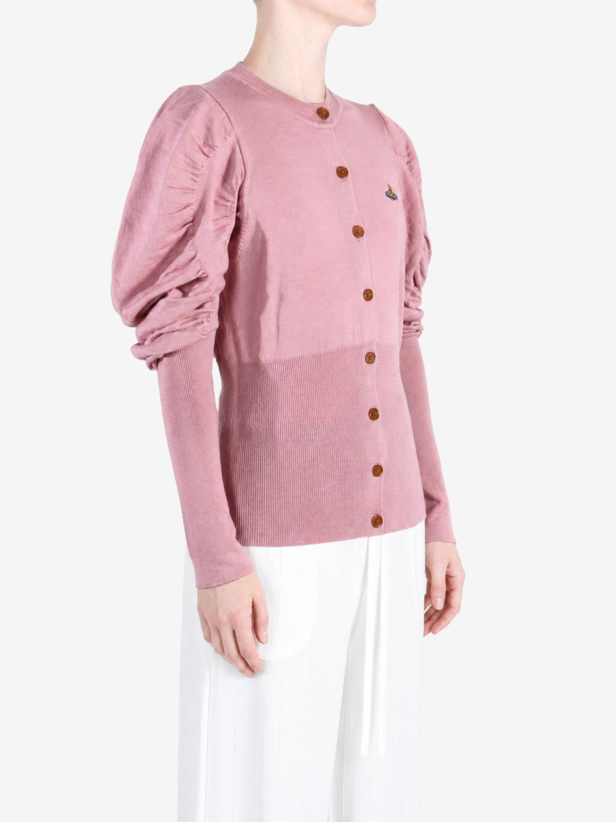 Pink top worn by a person, showing the top fit