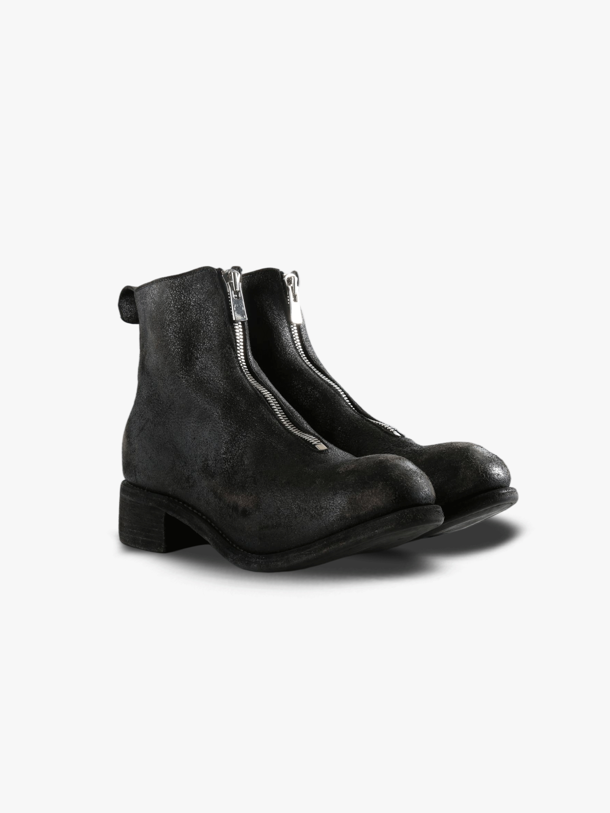 Black boots, front view