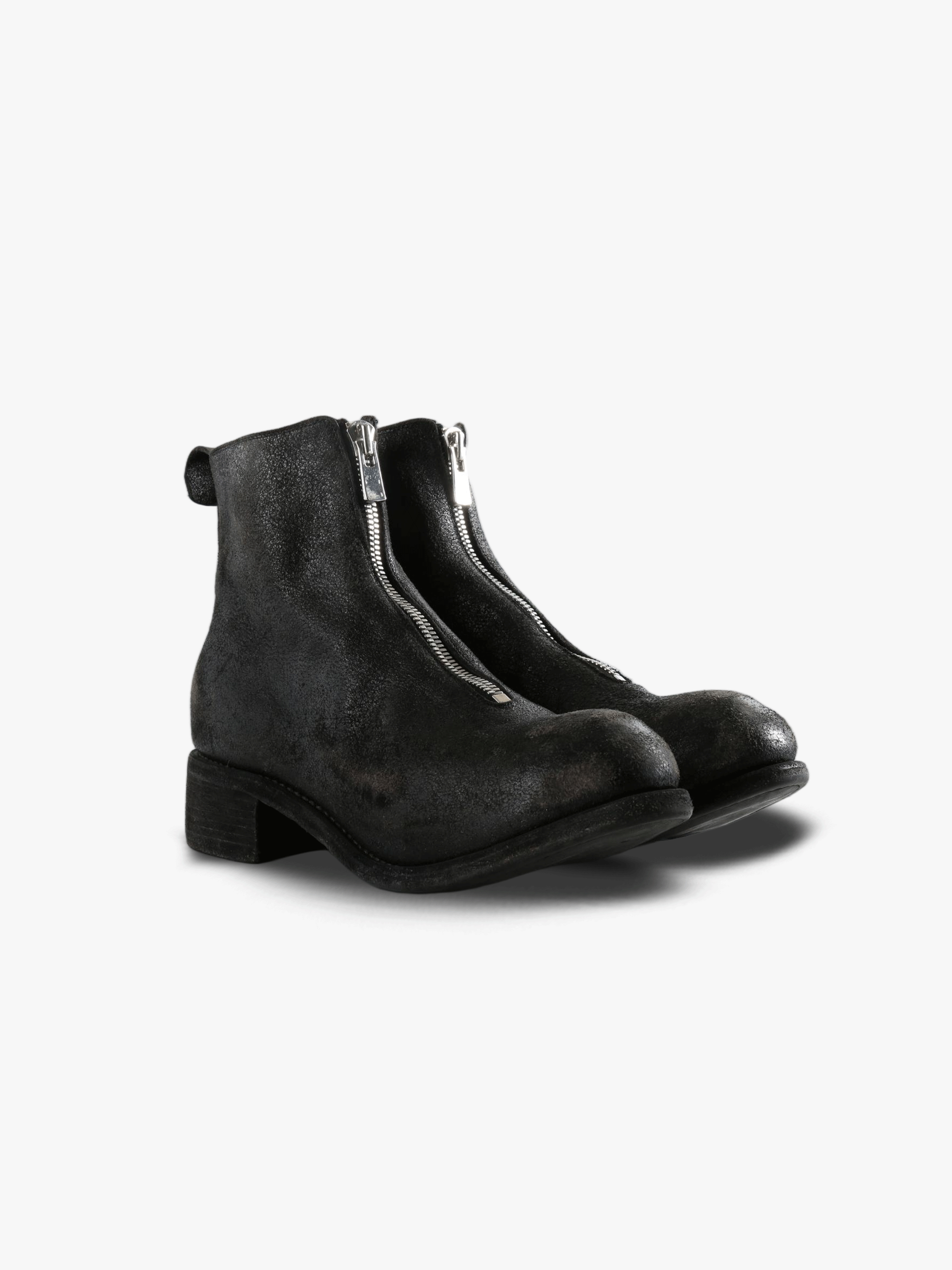 Black boots, front view