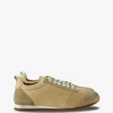 Tan shoes, side view