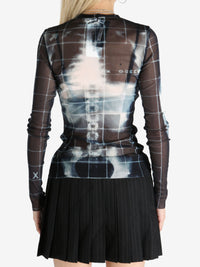 JEAN PAUL GAULTIER - Women Printed "Squeletor" Mesh Long Sleeves Top