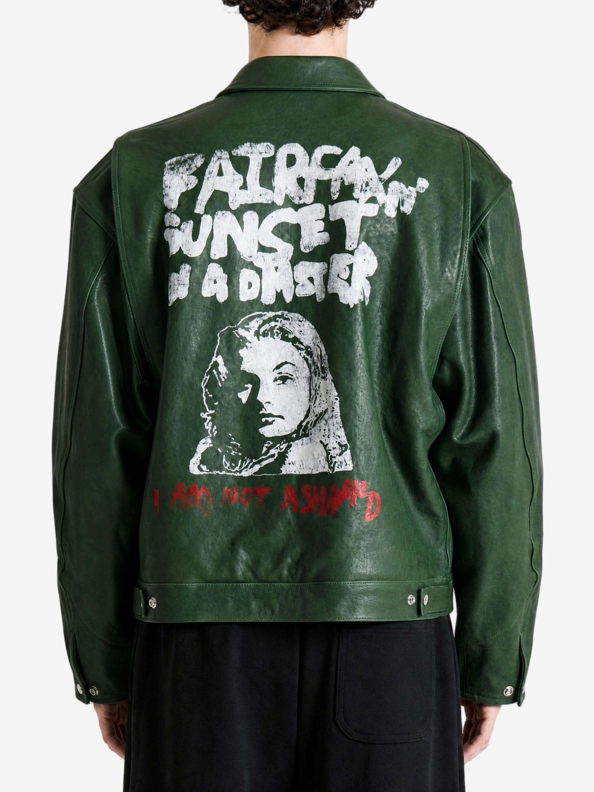 Green jacket, full body view
