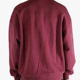 Red sweats-hoodies worn by a person, showing the fit