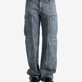 Grey pants worn by a person, showing the pants fit