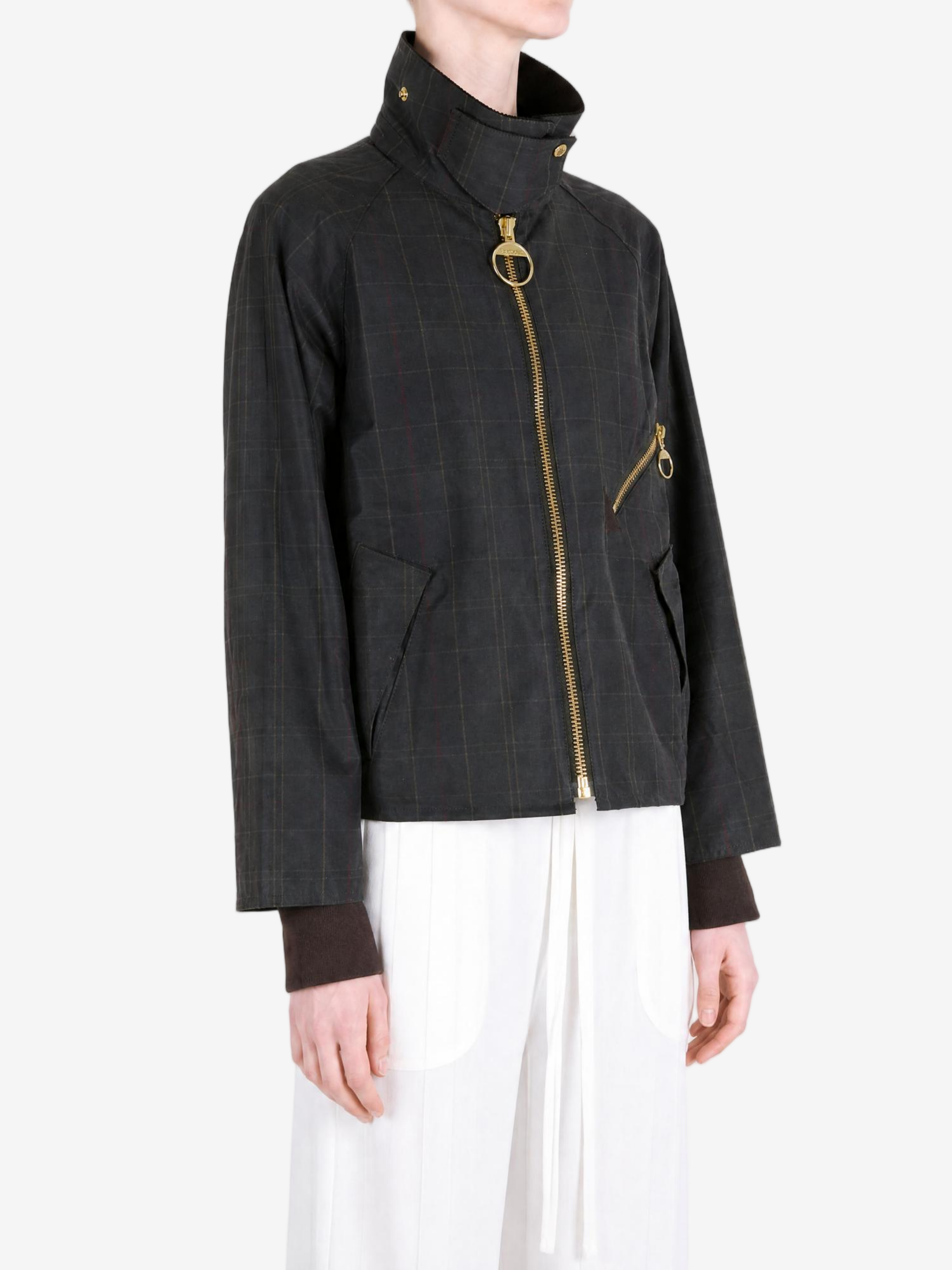 Black jacket worn by a person, showing the jacket fit