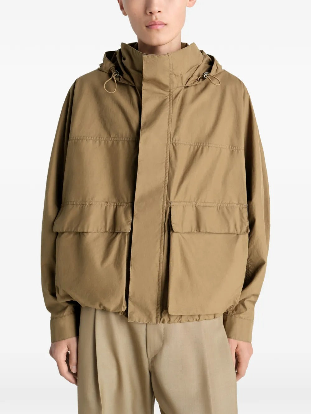 Bronwn jacket worn by a person, showing the jacket's fit