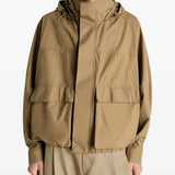 Bronwn jacket worn by a person, showing the jacket's fit