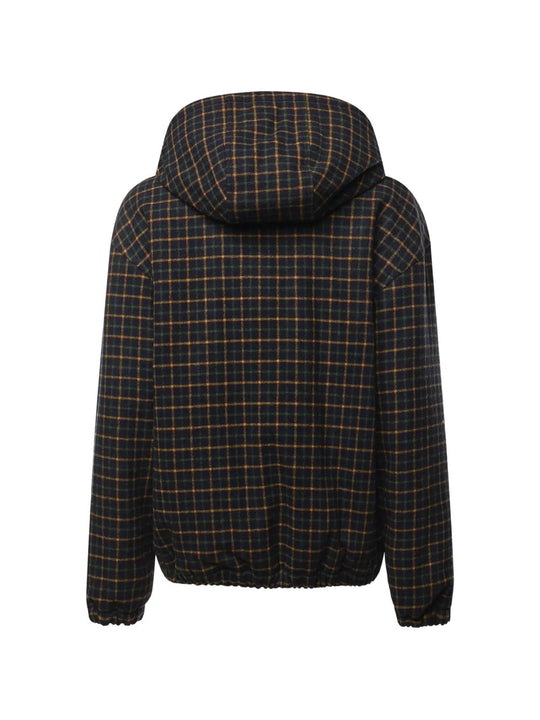 Navy jacket, back view