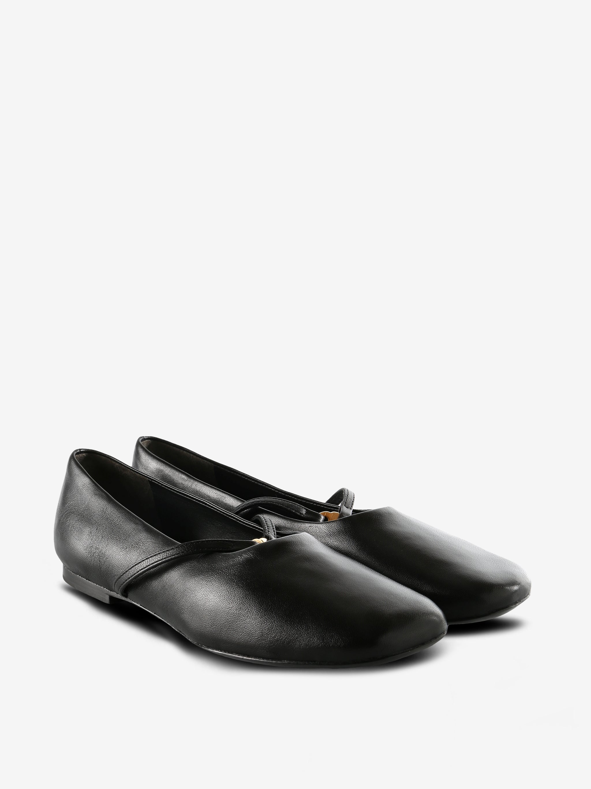Black flats, side view