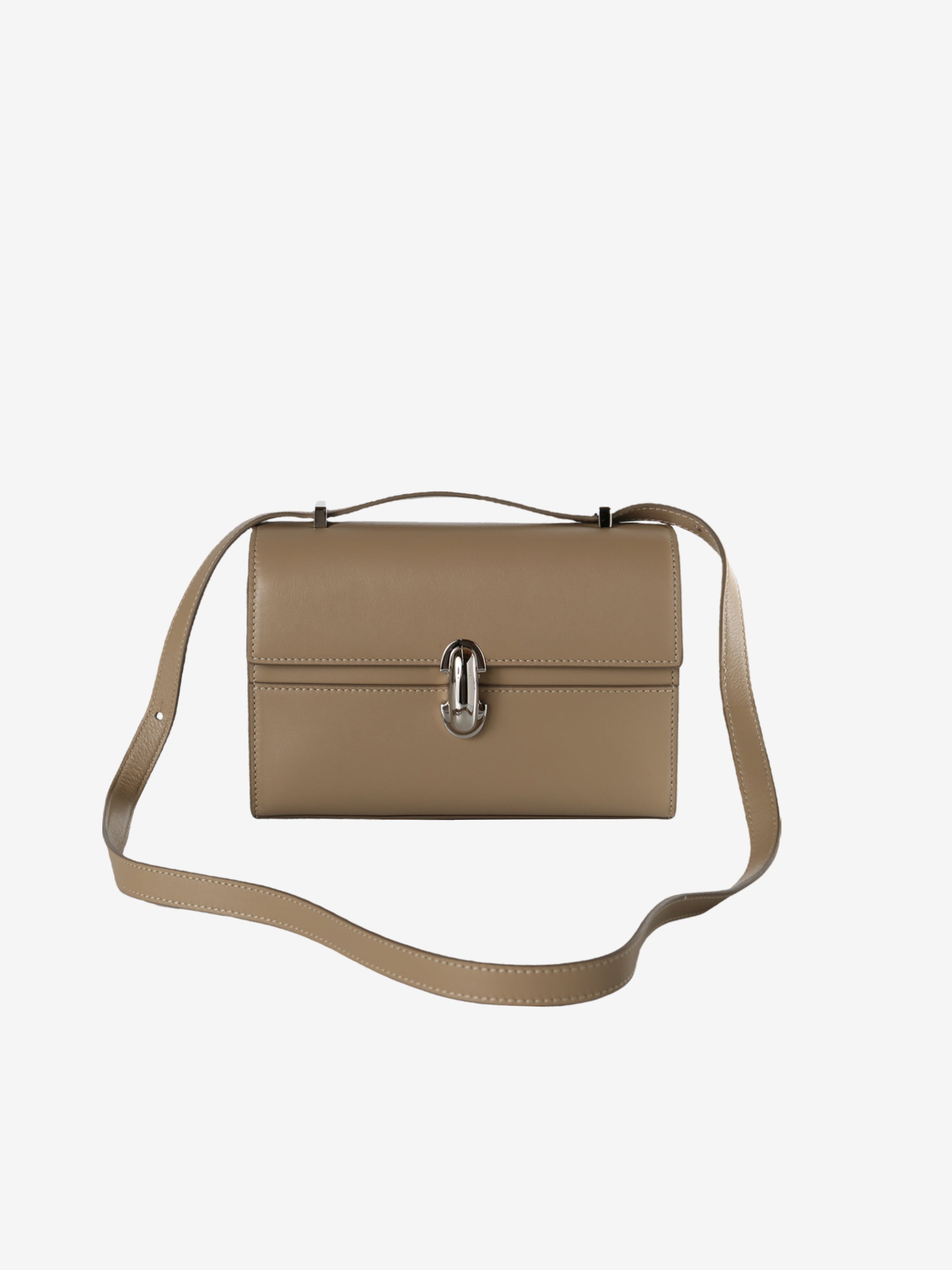 Tan bag, front view