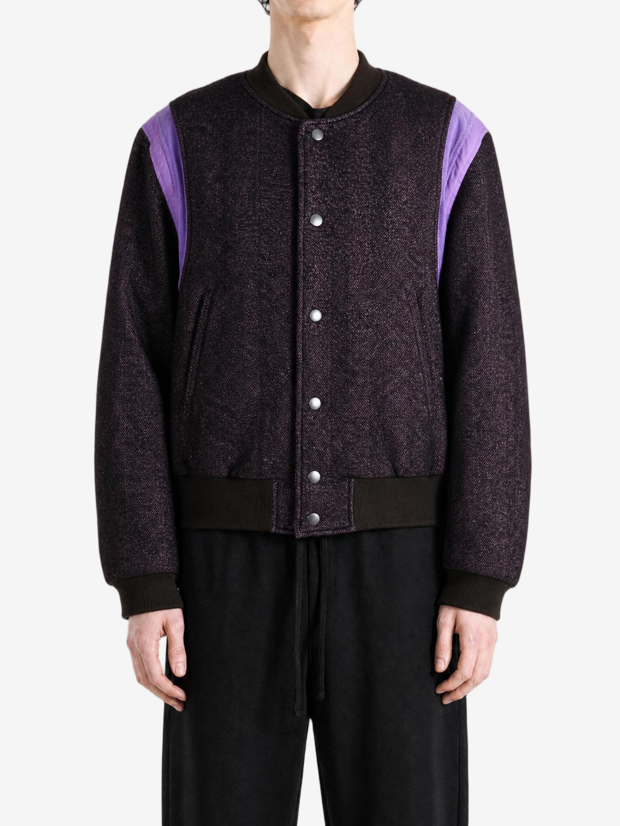 Purple jacket, full body view
