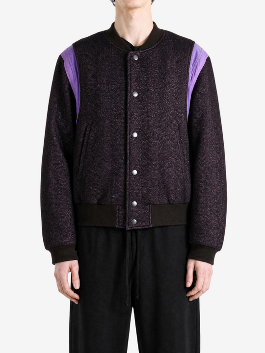 Purple jacket, full body view