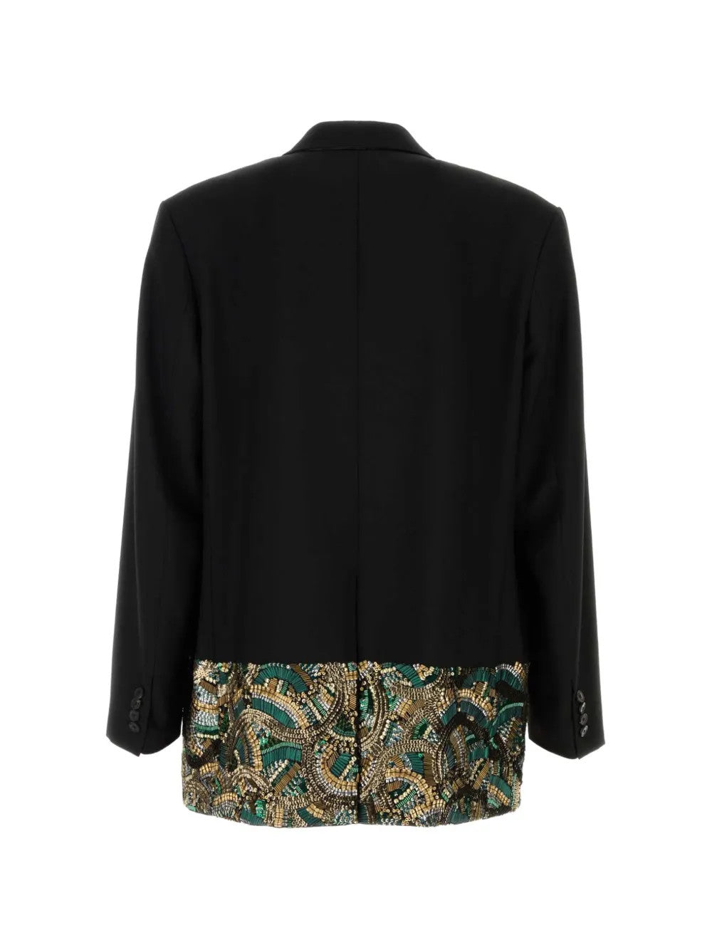 Black jacket, back view