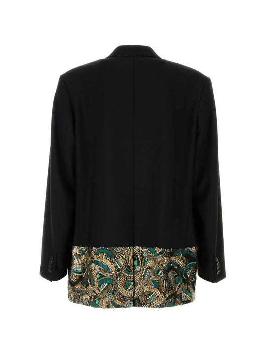 Black jacket, back view