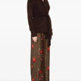 Brown knitwear, full body view