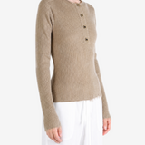 Tan top worn by a person, showing the top fit
