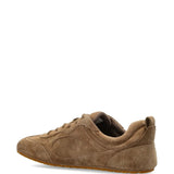 Tan shoes, side view