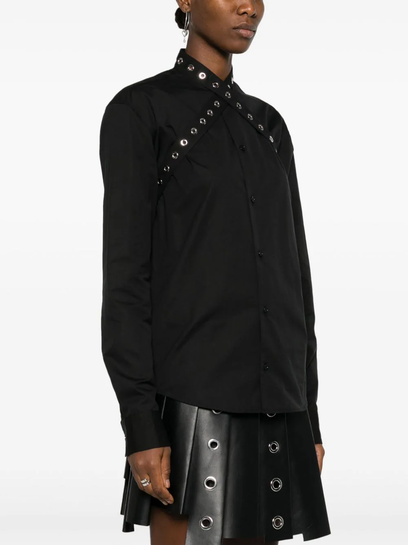 OFF-WHITE - Women Poplin Belt Eyelets Cross Shirt