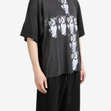 Black t-shirt, full body view