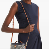 navy bag worn by a person, showing the bag fit