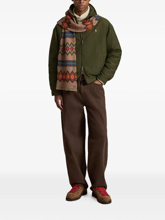 Green jacket, full body view