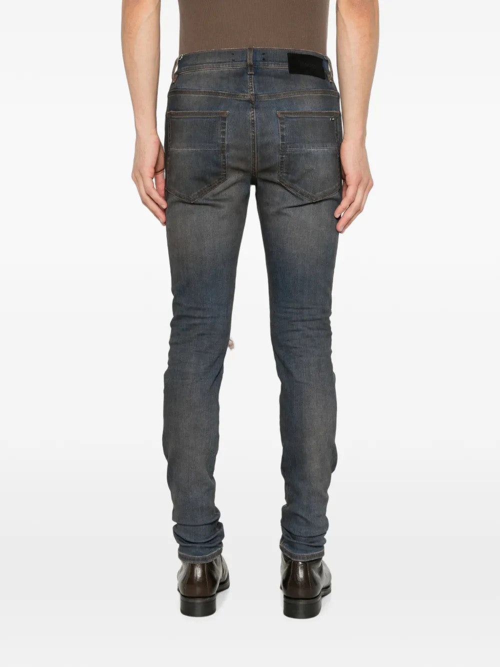 Grey jeans, full body view