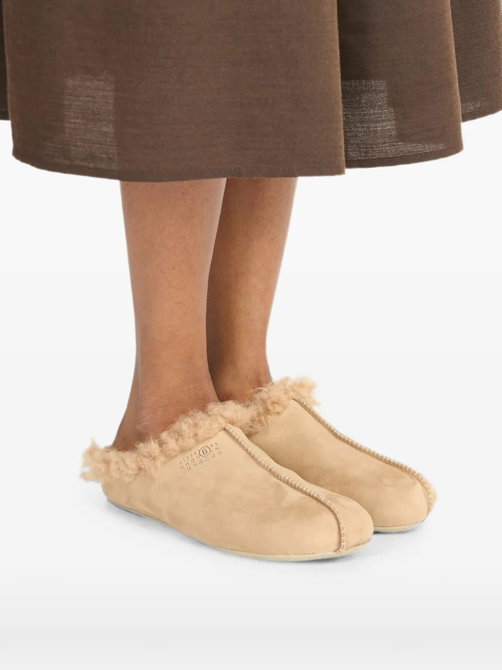 Tan sandals, front view