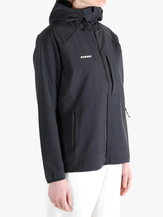 Black jacket worn by a person, showing the jacket's fit