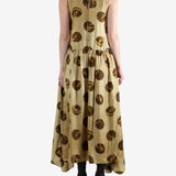 Tan dress, full body view