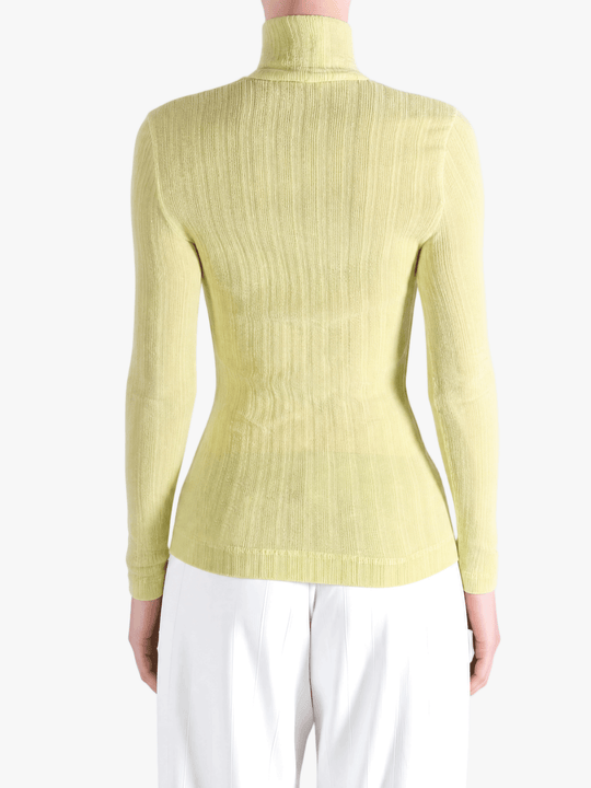 Yellow shirt worn by a person, showing the shirt fit