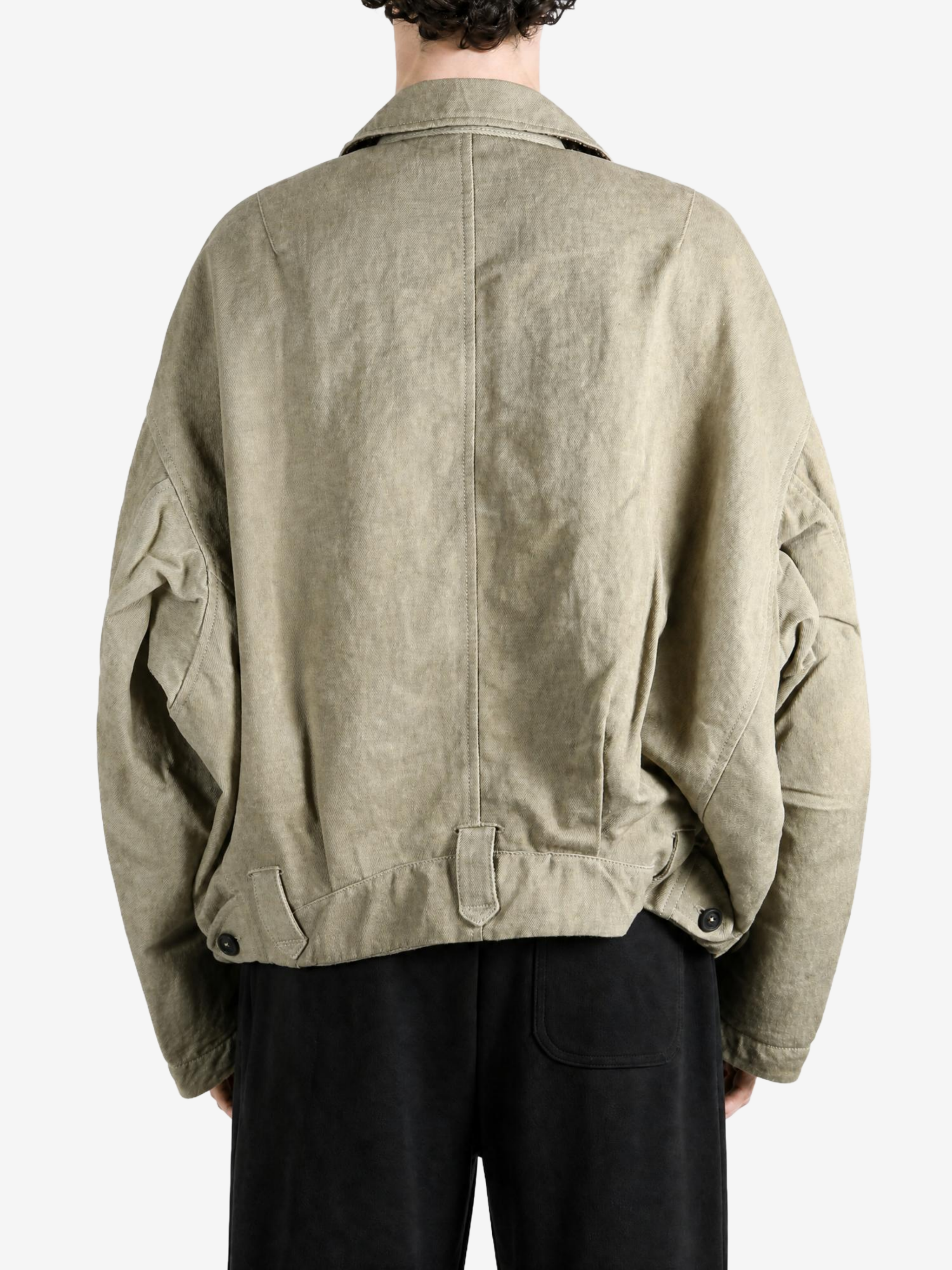 Tan jacket, full body view