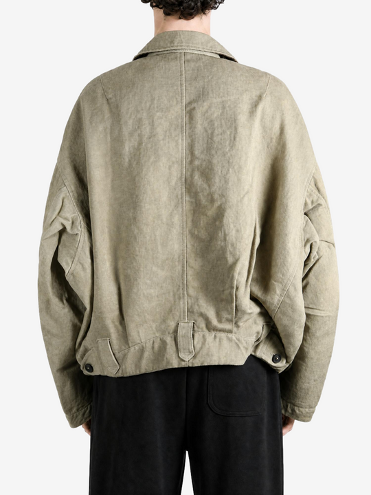 Tan jacket, full body view