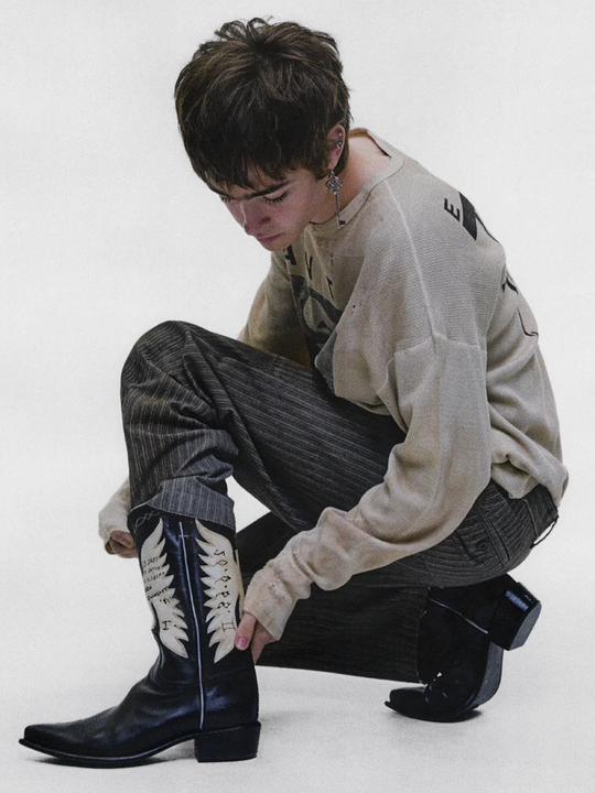 Black boots, full body view