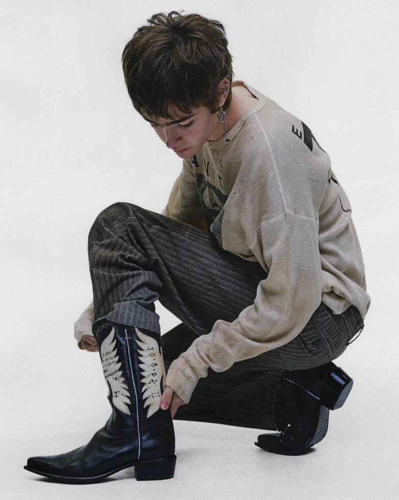 Black boots, full body view